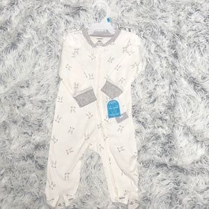Carter’s white and gray bunny footie